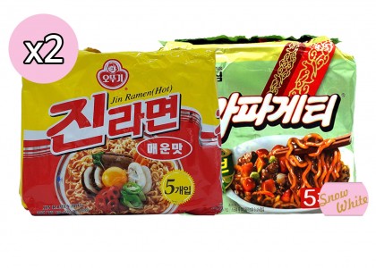 진라면매운맛멀티2봉(10개입)+짜파게티멀티2봉(10개입)(총20개입)