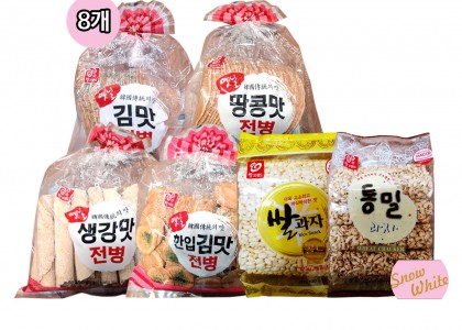 전병종합과자세트2-총8개입(김맛전병+땅콩맛전병+한입김맛전병+생강맛전병+쌀과자2+통밀과자2)