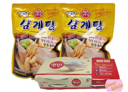 오뚜기 파우치 옛날삼계탕(900g)x2개+햇반(4)번들x1개 세트