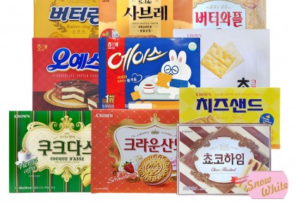 해태크라운 대용량과자세트(치즈샌드,쿠크다스커피,사브레,버터링,버터와플,에이스,참크래커,초코하임,산도딸기,오예스-총10개입)